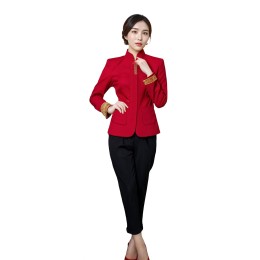 Design Solid Color Suit Style Hotel Uniform Custom Embroidered Cuffs Chest Sticker Hotel Reception Uniform Slim Fit Mercure Hotel HL029 Design Solid Color Suit Style Hotel Uniform Custom Embroidered Cuffs Chest Sticker Hotel Reception Uniform Slim Fit Mercure Hotel HL029
